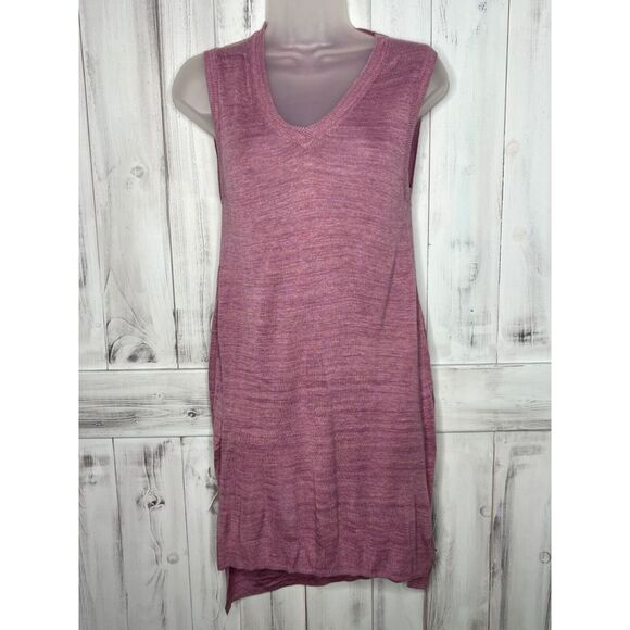 The Limited Sweaters - THE LIMITED HEATHERED PURPLE SLEEVELESS V-NECK SOFT LIGHTWEIGHT TUNIC SWEATER XS